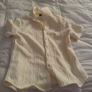 Kids Cream Button-Up Shirt